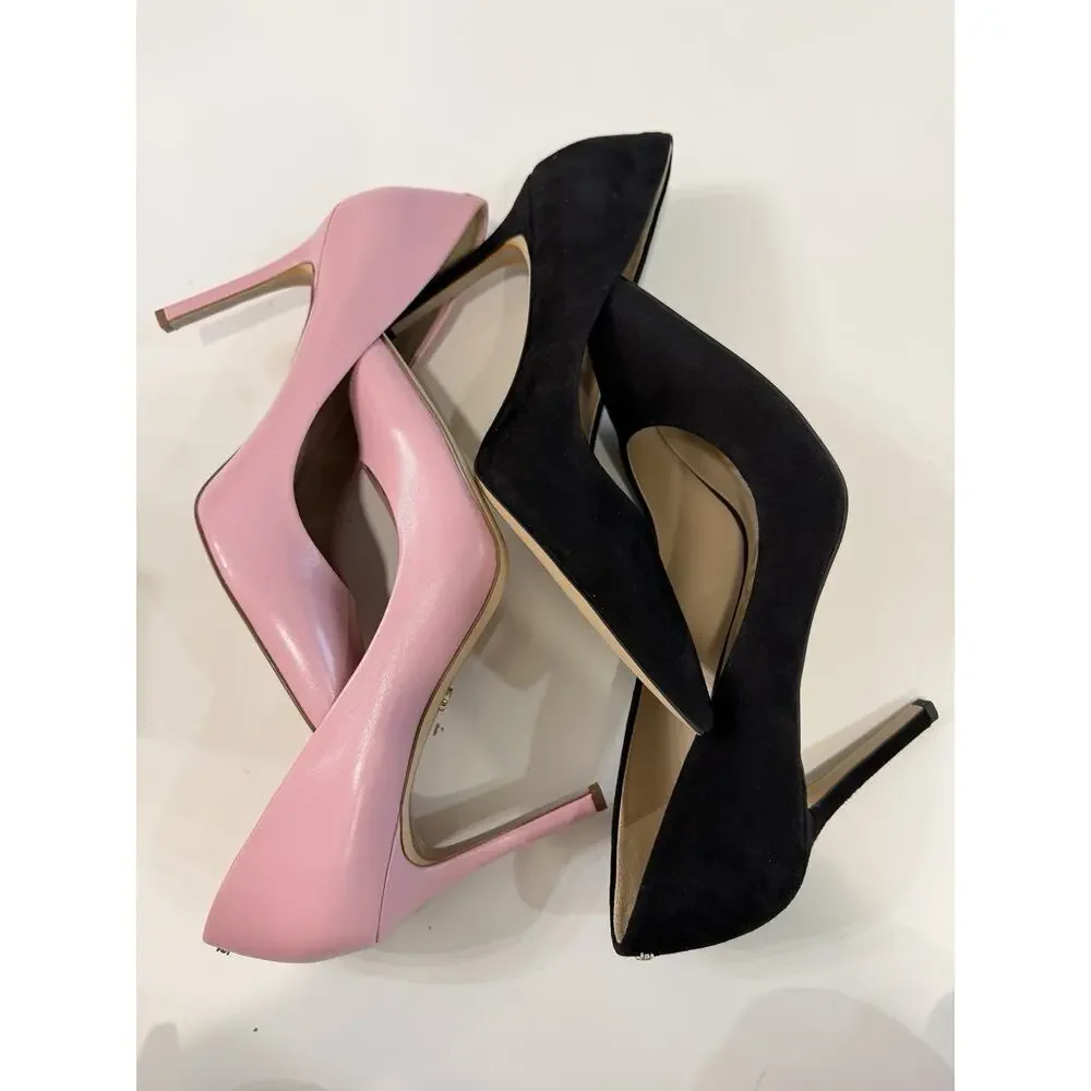 Women's Sam Edelman Hazel Pumps Baltic Black Suede Pink Lot Of 2 Size 11 NWOB